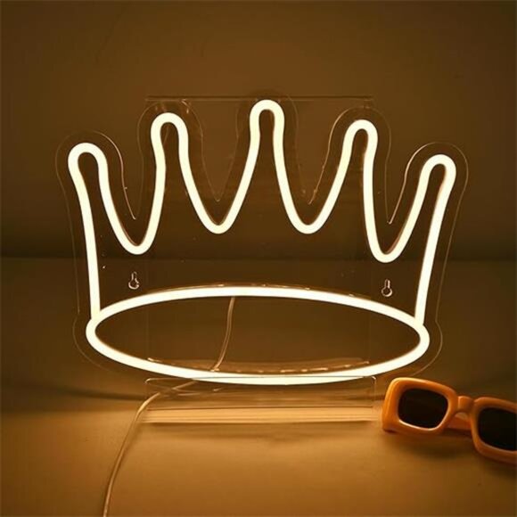 Crown Neon Signs Led Crown Neon Light Large Wall Hanging Lights Art Decor Neon - Picture 7 of 7